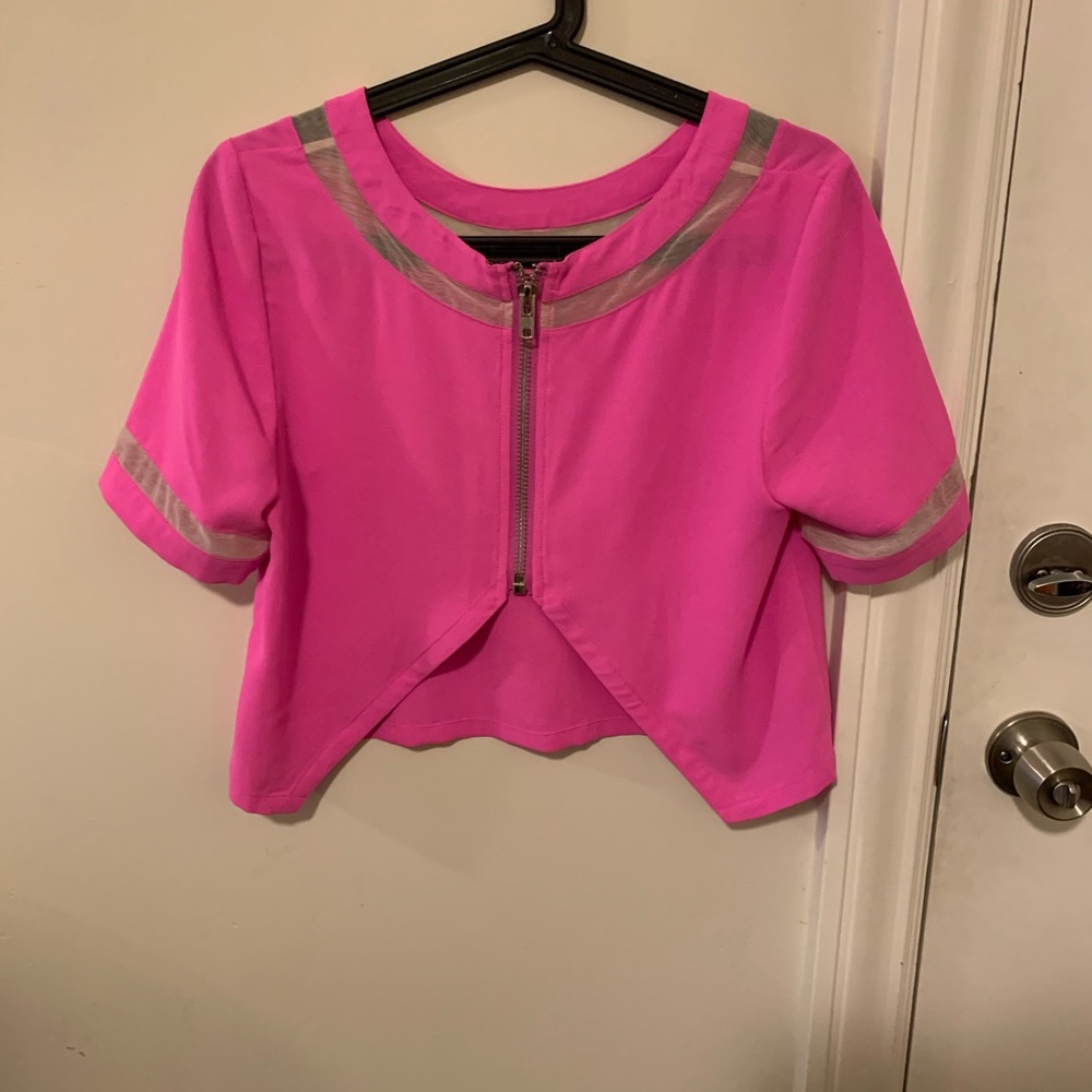 Pink Crop with Shear Details